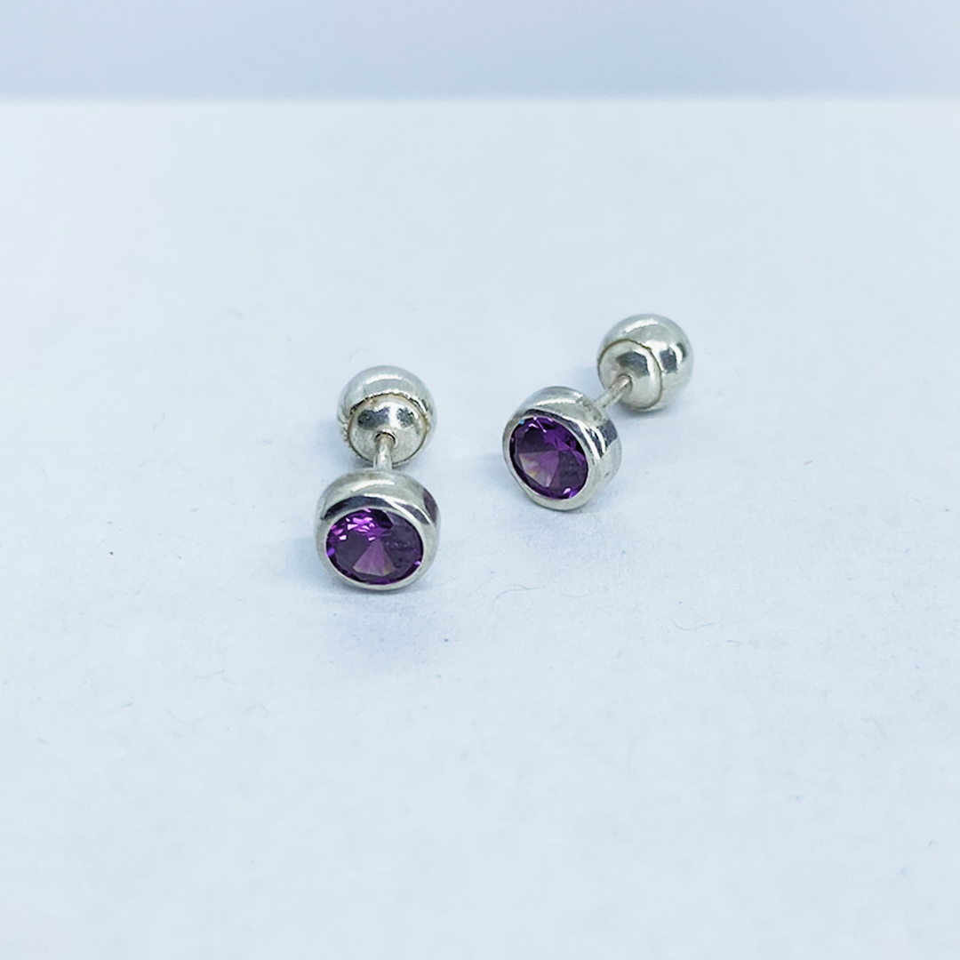 Aretes Brillante Morado