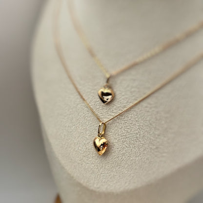 Cadena + Dije Corazón Bombita Oro 18k