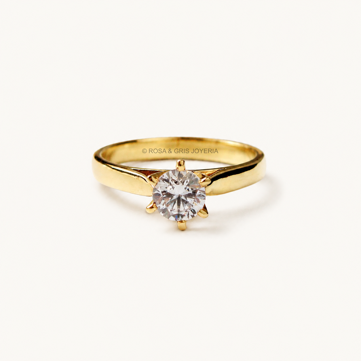 Anillo de Compromiso Clásico 2 en Oro 18k