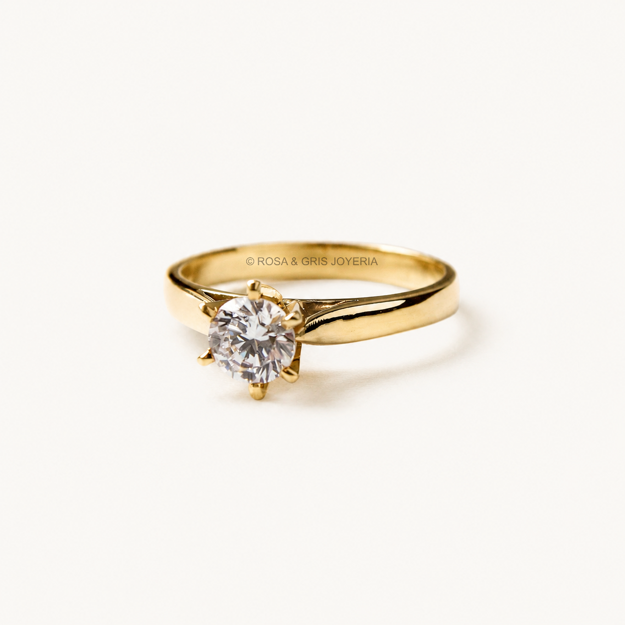 Anillo de Compromiso Clásico 2 en Oro 18k