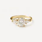 Anillo de Compromiso Oval 3 en Oro 18k