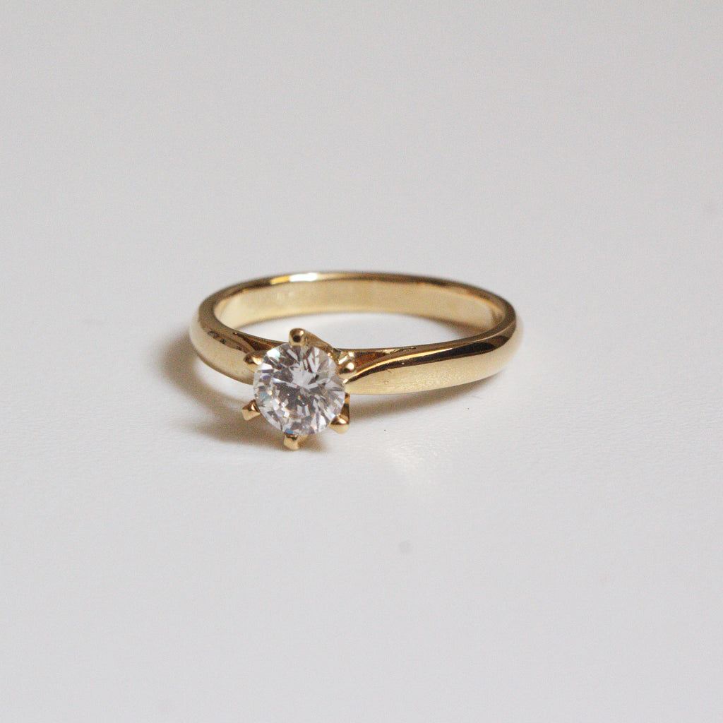 Anillo de Compromiso Clásico 2 en Oro 18k