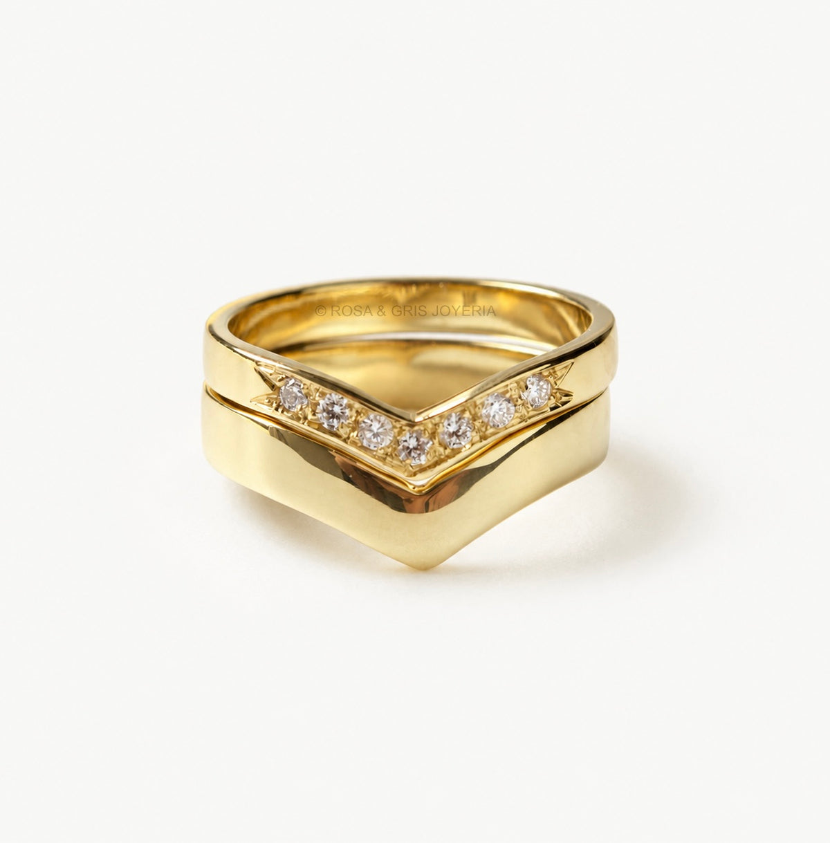 AROS DE MATRIMONIO TU Y YO EN ORO 18K