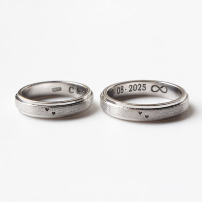 AROS DE MATRIMONIO 2 CORAZONES EN ORO 18K