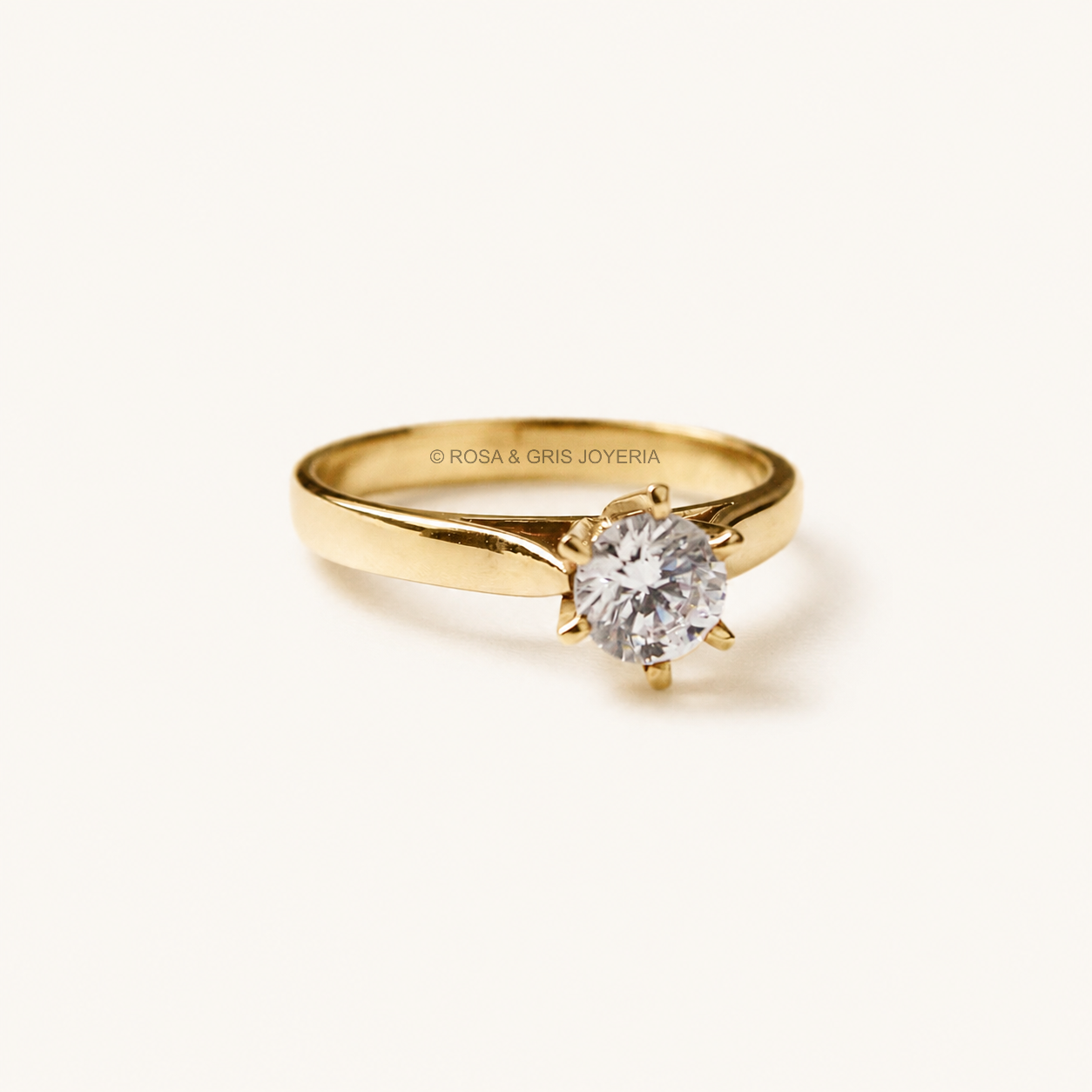 Anillo de Compromiso Clásico 2 en Oro 18k