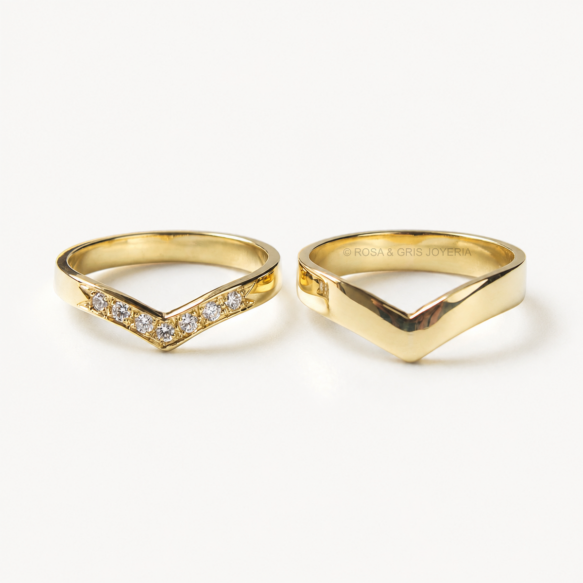 AROS DE MATRIMONIO TU Y YO EN ORO 18K