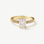 Anillo de Compromiso Oval 2 en Oro 18k