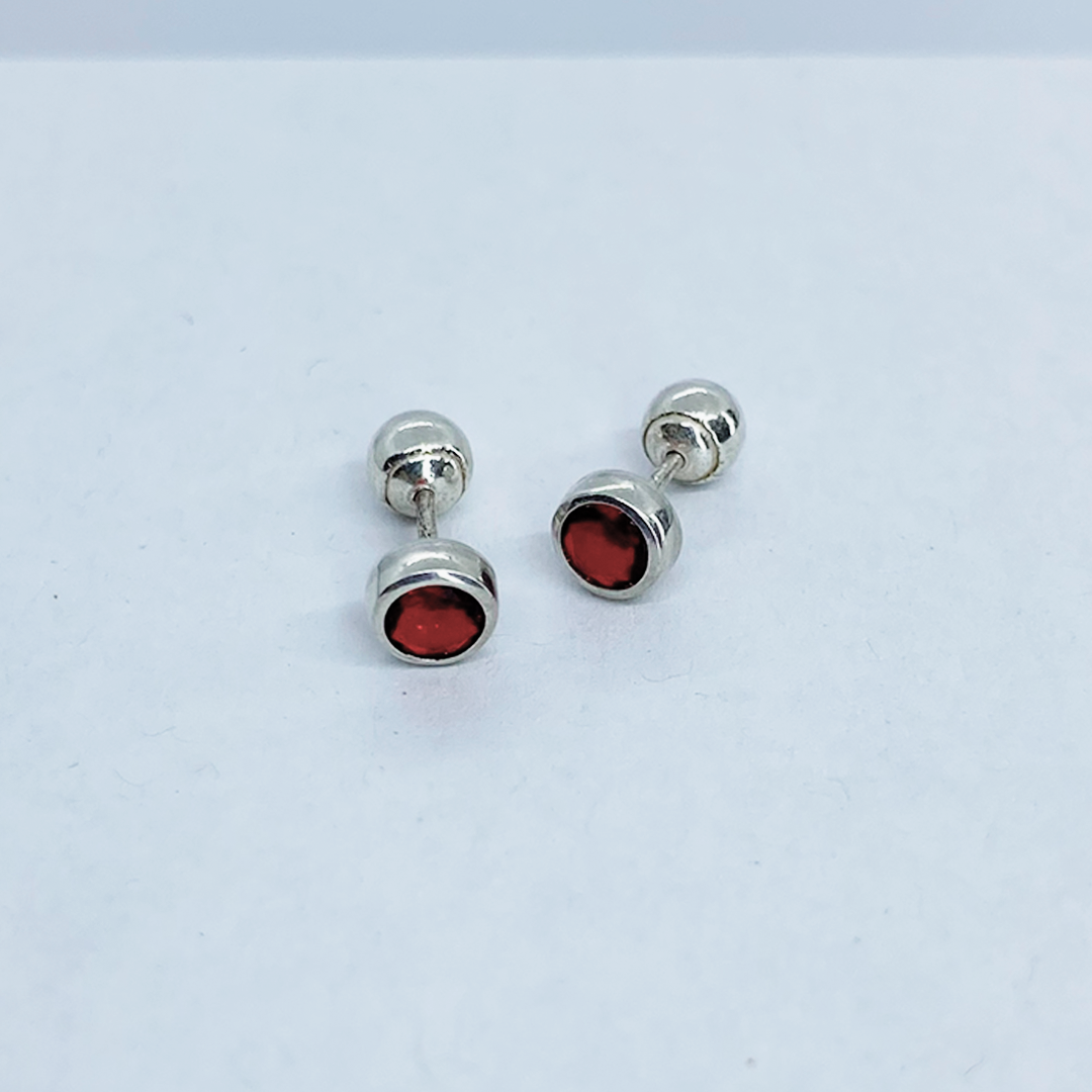 Aretes Brillante Rojo